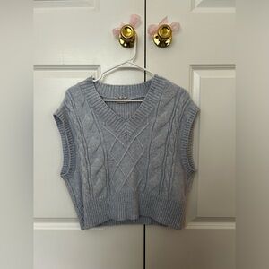 Baby blue, sweater vest, size medium, brand sincerely jules.